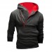 Mens Fashion Half Zipper Long Sleeve Hooded Casual Sweatshirt