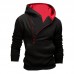 Mens Fashion Half Zipper Long Sleeve Hooded Casual Sweatshirt