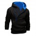 Mens Fashion Half Zipper Long Sleeve Hooded Casual Sweatshirt