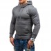 Mens Fall Casual Pure Color Hoodies Cotton Sports Slim Fit Long Sleeve Sweatshirt