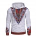 Ethnic Style Men Casual Drawstring Printed Hooded Tops Slim Cotton National Hoodies Sweatshirts