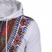 Ethnic Style Men Casual Drawstring Printed Hooded Tops Slim Cotton National Hoodies Sweatshirts