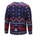 Mens Santa Claus Printing Fashion Crew Neck Long Sleeve Overhead Casual Sweatshirt