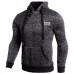 JACK CORDEE Double Zip Up Men's Sports Fleece Hoodies Casual Solid Color Long Sleeve Hoodies
