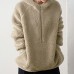 Men's Vintage Long Sleeve Wool Hoodies Half Zipper Thick Warm Solid Color Casual Sweatshirts
