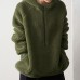 Men's Vintage Long Sleeve Wool Hoodies Half Zipper Thick Warm Solid Color Casual Sweatshirts
