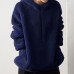 Men's Vintage Long Sleeve Wool Hoodies Half Zipper Thick Warm Solid Color Casual Sweatshirts