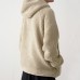 Men's Vintage Long Sleeve Wool Hoodies Half Zipper Thick Warm Solid Color Casual Sweatshirts