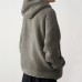 Men's Vintage Long Sleeve Wool Hoodies Half Zipper Thick Warm Solid Color Casual Sweatshirts