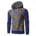 Mens National Ethic Style Deer Printed Long Sleeve Casual Hoodies Sweatshirts