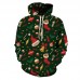 Men's Fashion Christmas Hooded Printing Long Sleeve Casual Overhead Sweatshirt