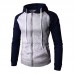 Men Fall Stitching Color Hooded Zipper-up Hoodies Sweatshirts Men Fall Stitching Color Hooded Zipper-up Hoodies Sweatshirts