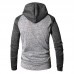 Men Fall Stitching Color Hooded Zipper-up Hoodies Sweatshirts Men Fall Stitching Color Hooded Zipper-up Hoodies Sweatshirts