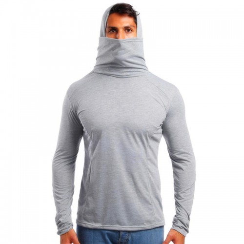 Men's Fashion Slim Fit High Collar Pure Color Mask Long Sleeve Casual Hooded Sweatshirt Men's Fashion Slim Fit High Collar Pure Color Mask Long Sleeve Casual Hooded Sweatshirt