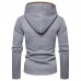 Men's Fashion Unique Zipper Decoration Loose Casual Overhead Long Sleeve Hooded Sweatshirt