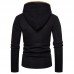 Men's Fashion Unique Zipper Decoration Loose Casual Overhead Long Sleeve Hooded Sweatshirt