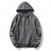 Men's Polyester Letter Thickened Drawstring Overhead Sports Hoodies Sweatshirt