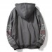 Men's Polyester Letter Thickened Drawstring Overhead Sports Hoodies Sweatshirt