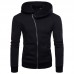 Men's Fashion Hooded Long Sleeve Zipper Fly Pure Color Casual Sweatshirt