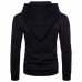 Men's Fashion Hooded Long Sleeve Zipper Fly Pure Color Casual Sweatshirt