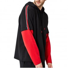 Men's Fashion Casual Loose Fake Two-piece Hoodies Sweatshirts