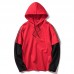 Men's Fashion Casual Loose Fake Two-piece Hoodies Sweatshirts