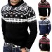 Mens Printing Christmas Sweaters Hoodies Patchwork Slim Fit Long Sleeve Casual Sweatshirts