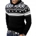 Mens Printing Christmas Sweaters Hoodies Patchwork Slim Fit Long Sleeve Casual Sweatshirts