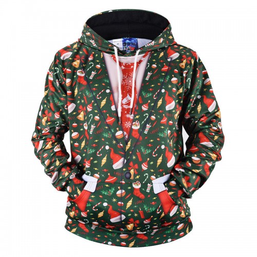 Mens Christmas Hooded Printing Fit Overhead Winter Long Sleeve Casual Sweatshirt Mens Christmas Hooded Printing Fit Overhead Winter Long Sleeve Casual Sweatshirt