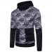 Autumn Winter Men's Color Block Casual Printed Big Pocket Hoodies Sweatshirts