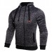 JACK CORDEE Leisure Double Zipper Hoodies Men's Solid Color Sports Jacket Warm Fleece Hoodies