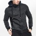 JACK CORDEE Leisure Double Zipper Hoodies Men's Solid Color Sports Jacket Warm Fleece Hoodies