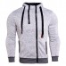 JACK CORDEE Leisure Double Zipper Hoodies Men's Solid Color Sports Jacket Warm Fleece Hoodies