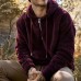 Men's Fashion Half Zipper Thick Warm Hoodies Shearling Long Sleeve Overhead Sweatshirts