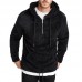 Men's Fashion Half Zipper Thick Warm Hoodies Shearling Long Sleeve Overhead Sweatshirts