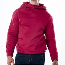Men's Fashion Cotton Double Pockets Overhead Hooded Long Sleeve Casual Sweatshirt