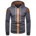 Mens Fashion Solid Color Long Sleeve Hooded Casual Sweatshirt