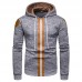 Mens Fashion Solid Color Long Sleeve Hooded Casual Sweatshirt