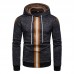 Mens Fashion Solid Color Long Sleeve Hooded Casual Sweatshirt