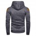 Mens Fashion Solid Color Long Sleeve Hooded Casual Sweatshirt