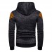 Mens Fashion Solid Color Long Sleeve Hooded Casual Sweatshirt