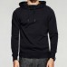 Men's Casual Hooded Drawstring Modish Pure Color Warm Fit Long Sleeve Sweatshirt