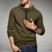Men's Casual Hooded Drawstring Modish Pure Color Warm Fit Long Sleeve Sweatshirt