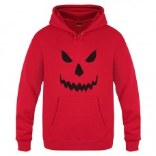 Men's Fashion Halloween Design Hooded Rib Cuff Thick Warm Long Sleeve Casual Sweatshirt