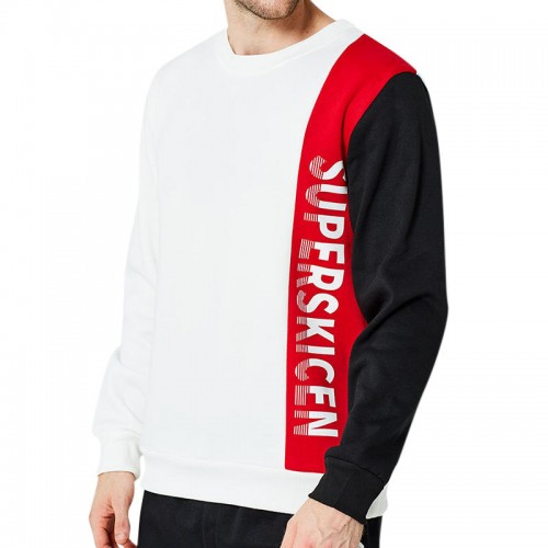 Men's Casual Round Neck Loose Sweatshirt Color Block Printing Long Sleeve Sports Tops Men's Casual Round Neck Loose Sweatshirt Color Block Printing Long Sleeve Sports Tops