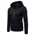 Men's Fashion Zipper Collar Hooded Solid Color Long Sleeve Casual Overhead Sweatshirt Men's Fashion Zipper Collar Hooded Solid Color Long Sleeve Casual Overhead Sweatshirt