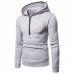 Men's Fashion Zipper Collar Hooded Solid Color Long Sleeve Casual Overhead Sweatshirt Men's Fashion Zipper Collar Hooded Solid Color Long Sleeve Casual Overhead Sweatshirt