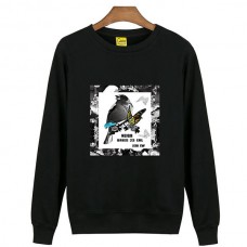 Mens Autumn Printing Sweatshirt O-neck Collar Loose Casual Long Sleeve Pullover T-shirt
