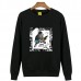 Mens Autumn Printing Sweatshirt O-neck Collar Loose Casual Long Sleeve Pullover T-shirt