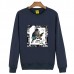 Mens Autumn Printing Sweatshirt O-neck Collar Loose Casual Long Sleeve Pullover T-shirt